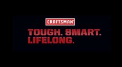 Craftsman logo, on black with Tough. Smart. Lifelong. printed in red.